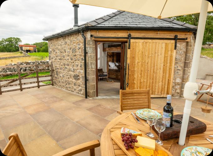 Stone bothy with terrace
