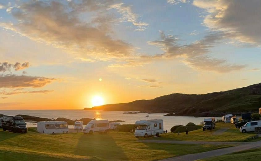 Sunset over the pitches