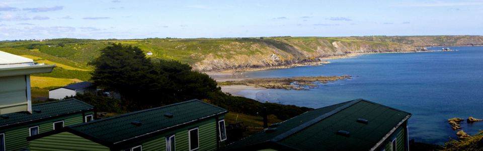 Static caravans above the cove