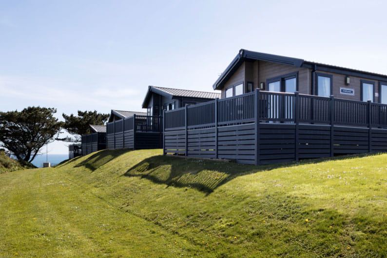 Lodges on the grassy slope