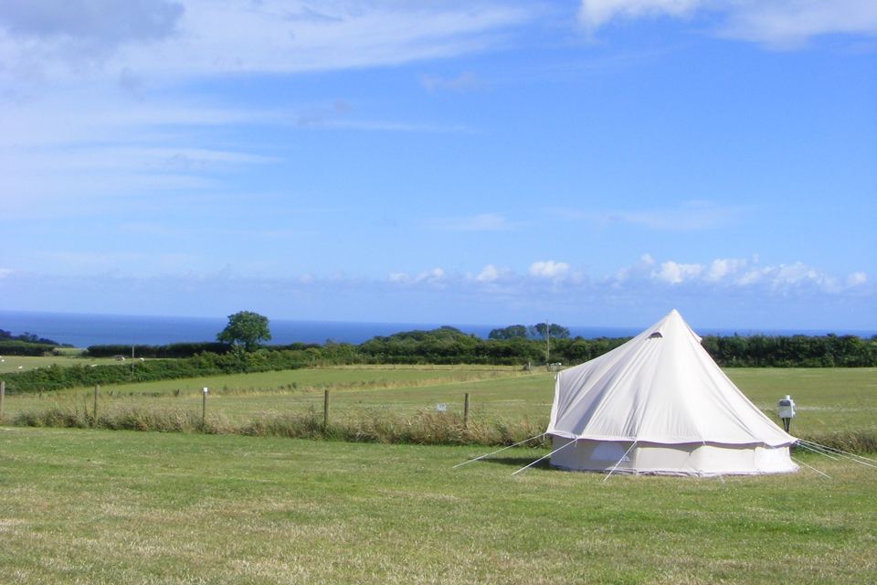 Bell tent in the field