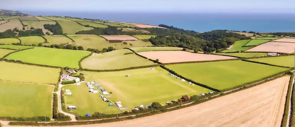 Aerial view of fields and pitches