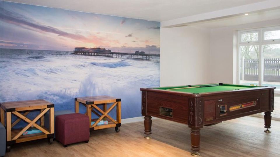 Pool table in the games room