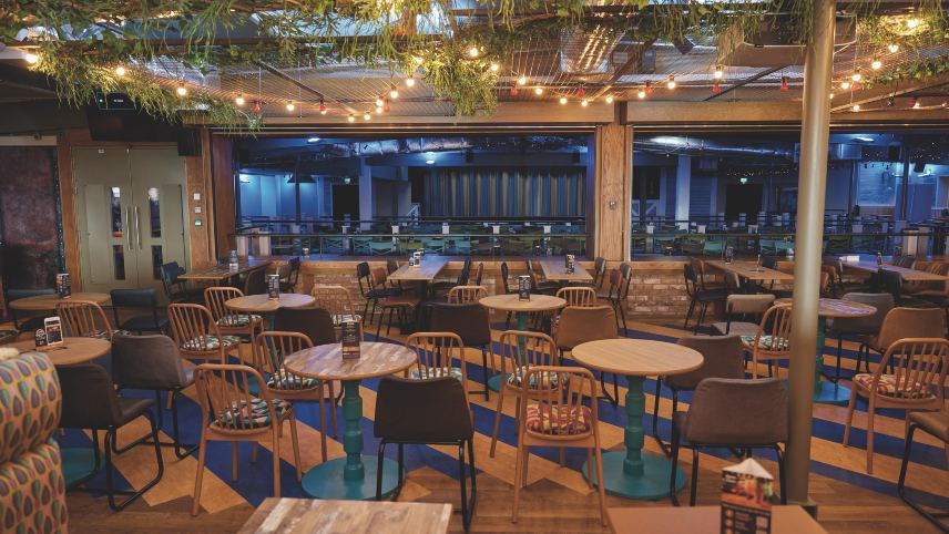 Bar and stage area