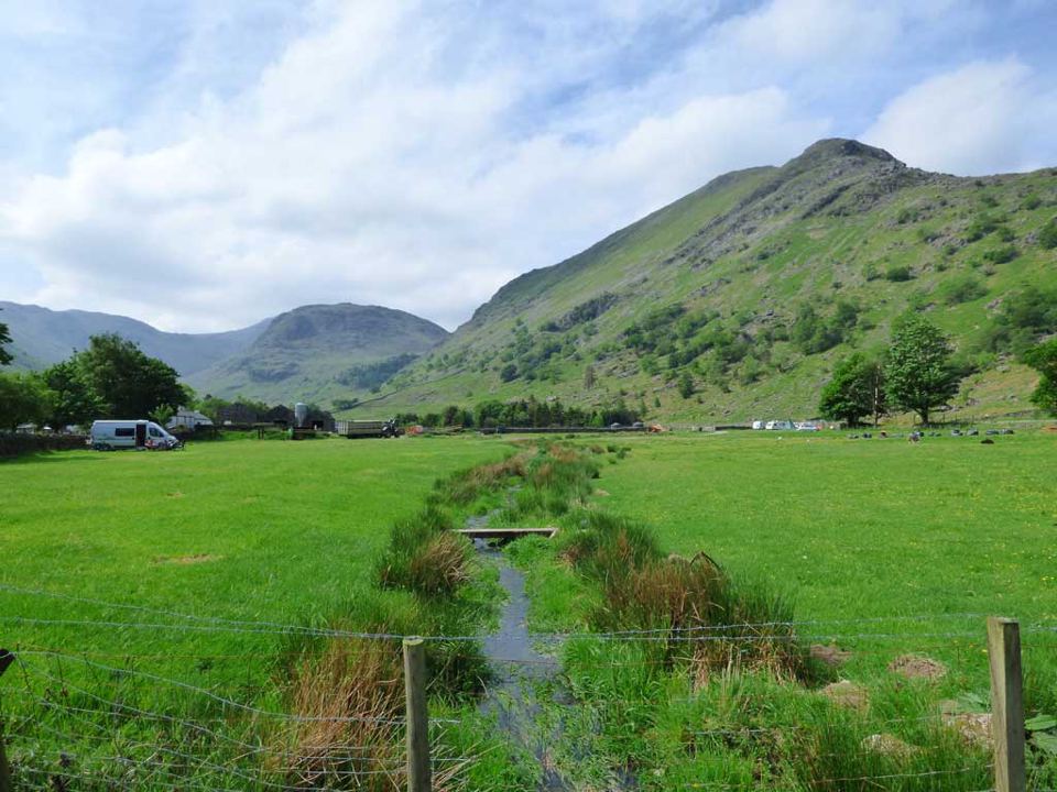 Valley view with campers far off