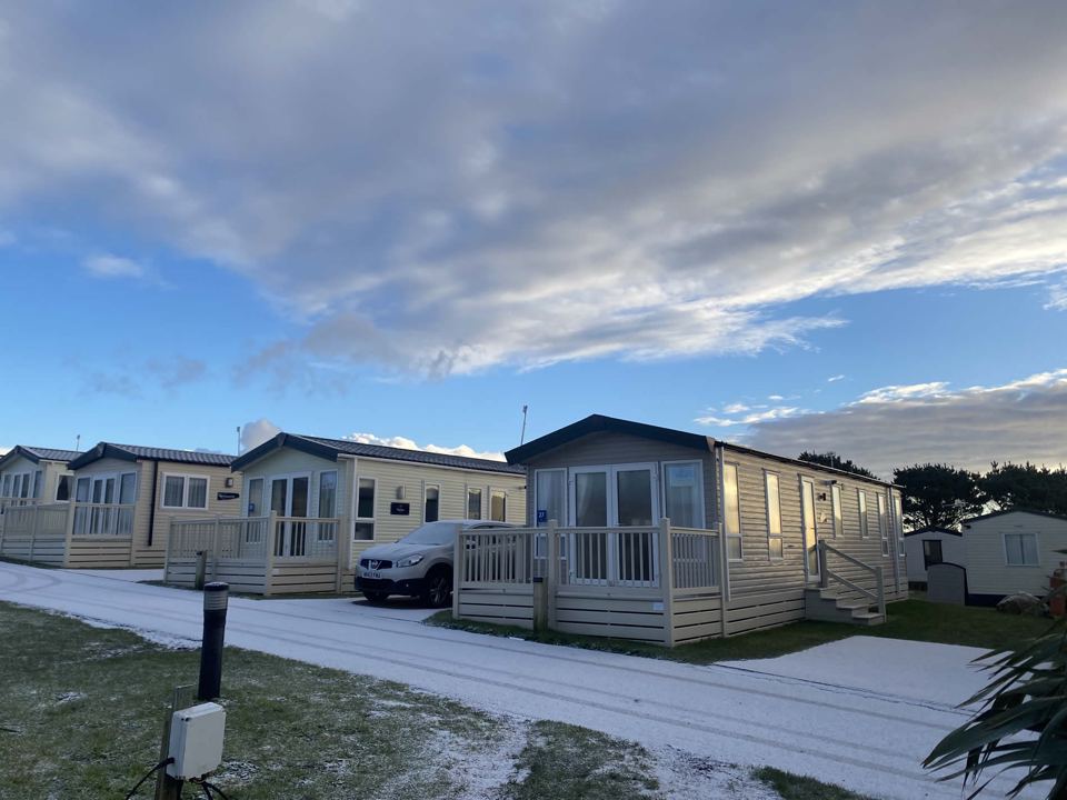Static caravans in a row