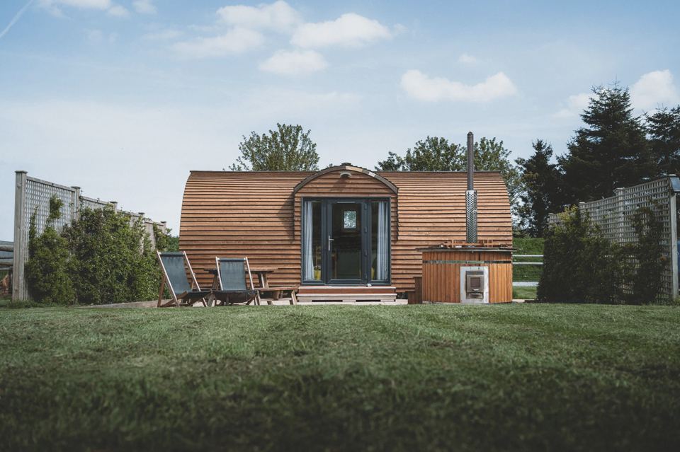 Wigwam and hot tub