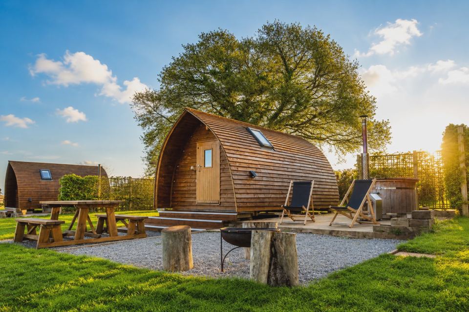 Wigwam with fire pit