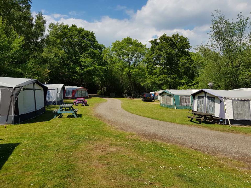 Tents and awnings by the road