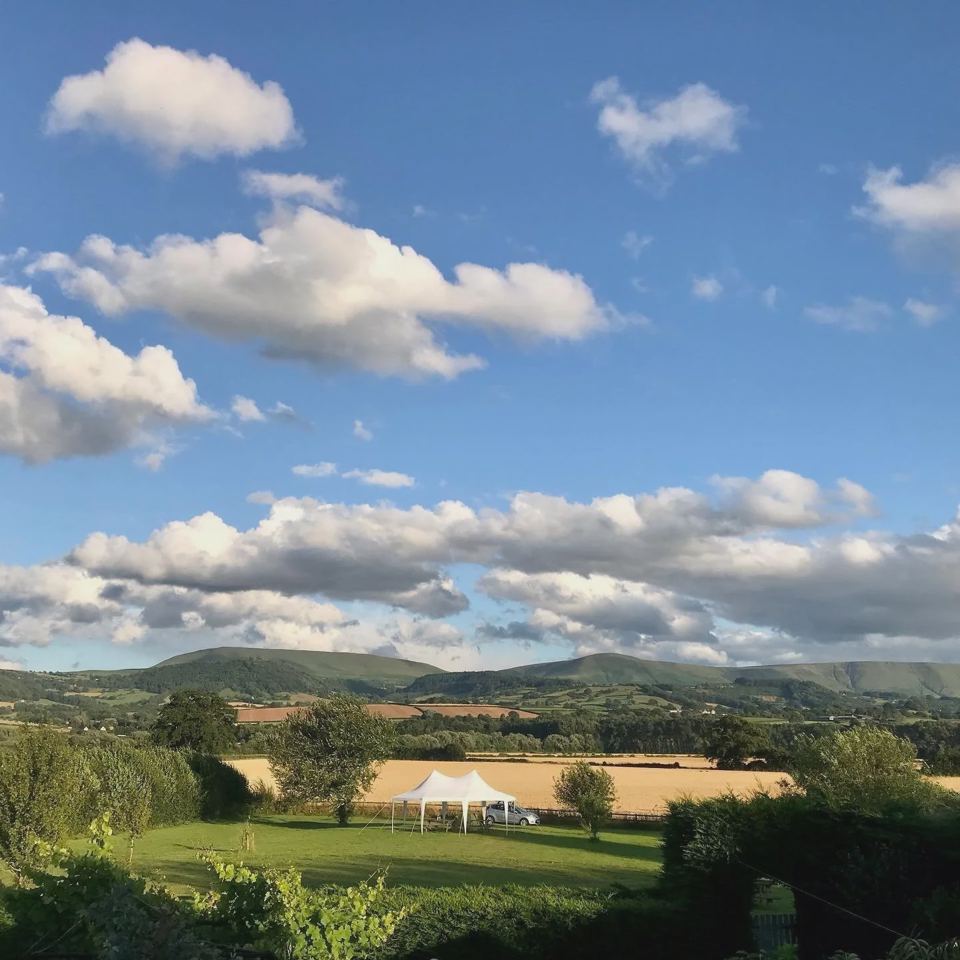 Valley and hills from the site