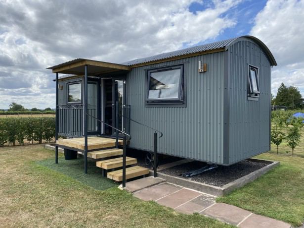 Shepherd's hut in the orchard
