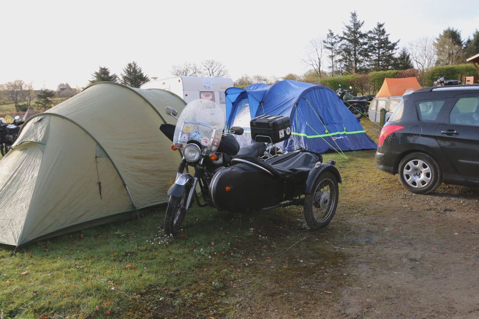 Tents beside the car park