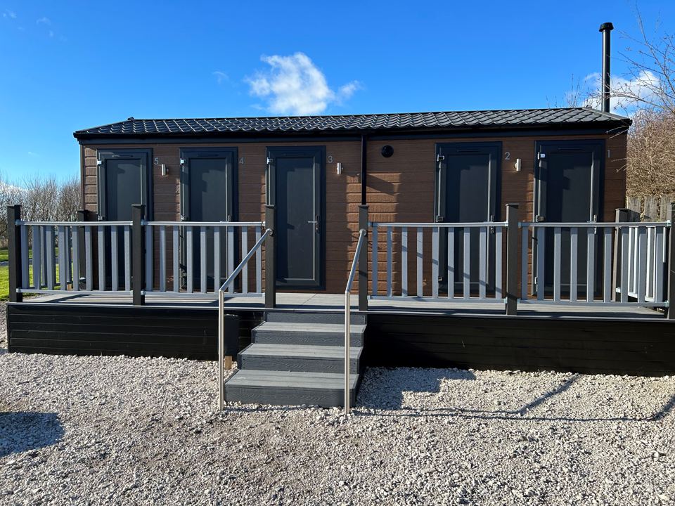 Timber lodge with decking