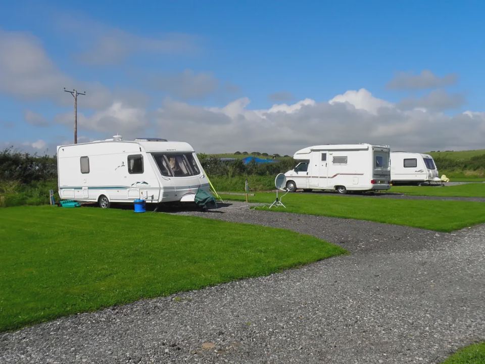 Caravans on gravel pitches