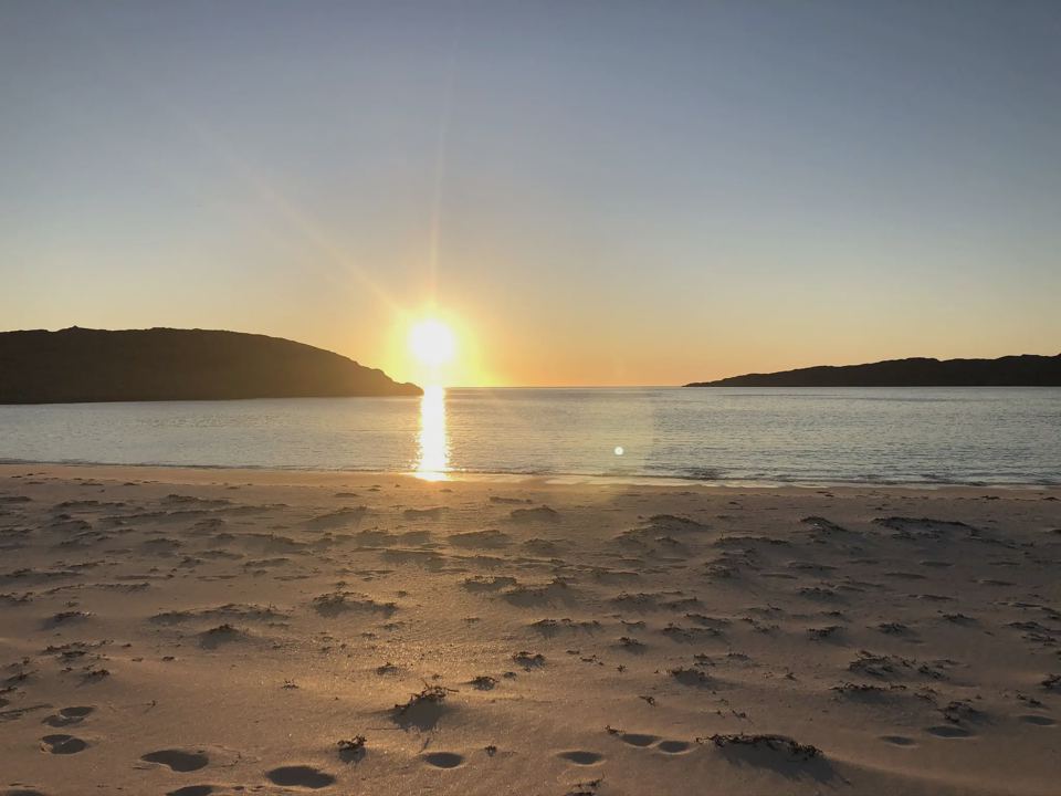 Sunset over the sand