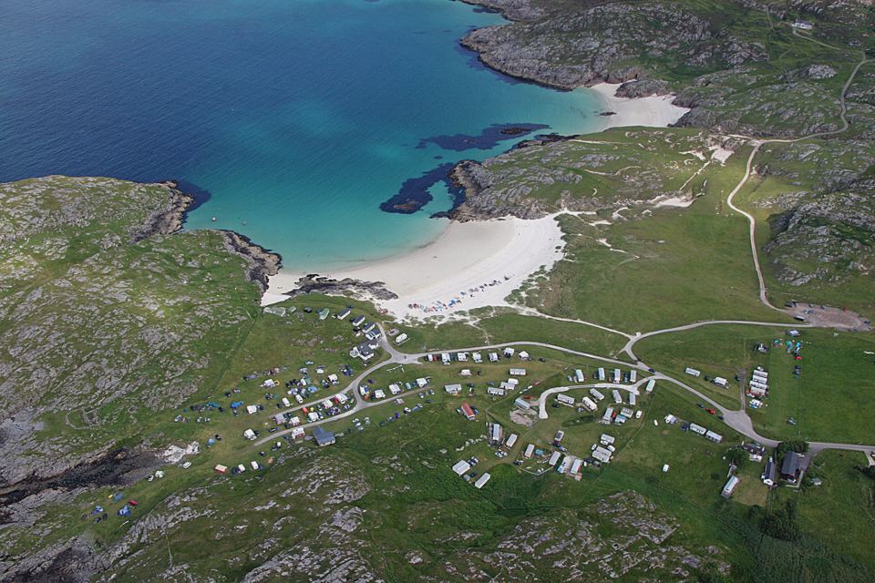 The site and beach from above