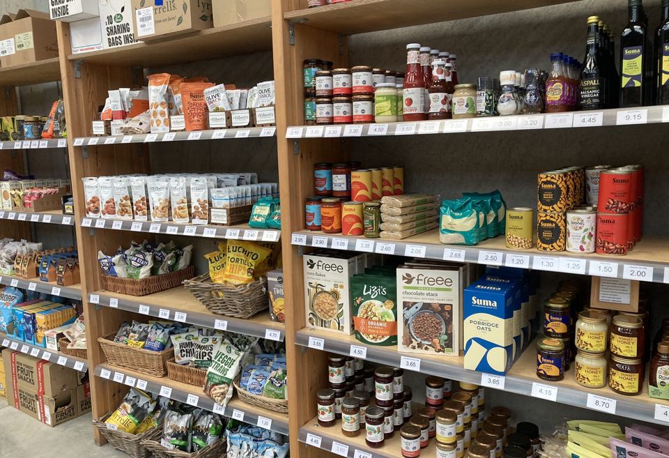 Farm shop shelves