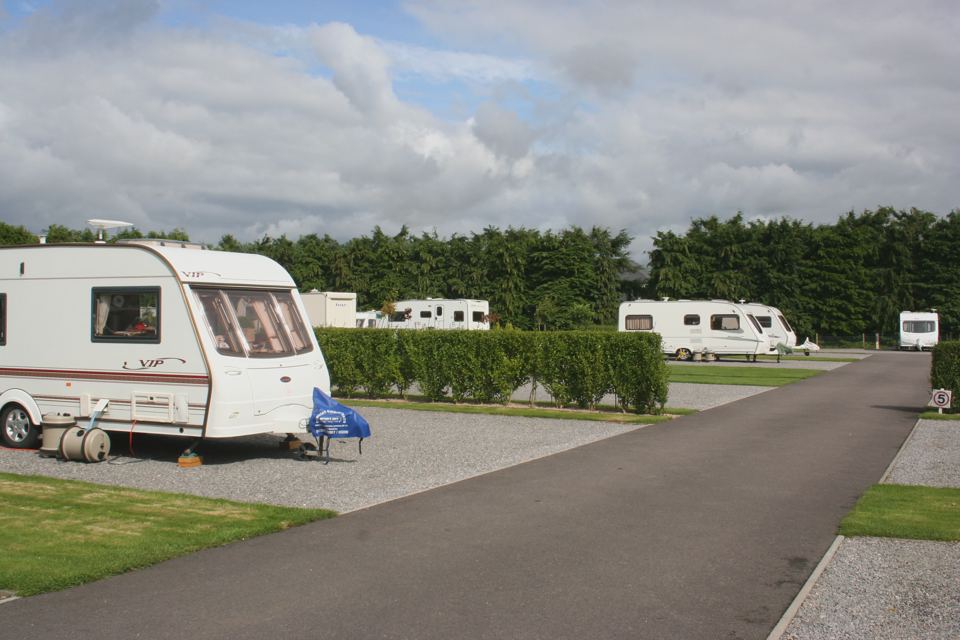Hardstanding pitches by the road