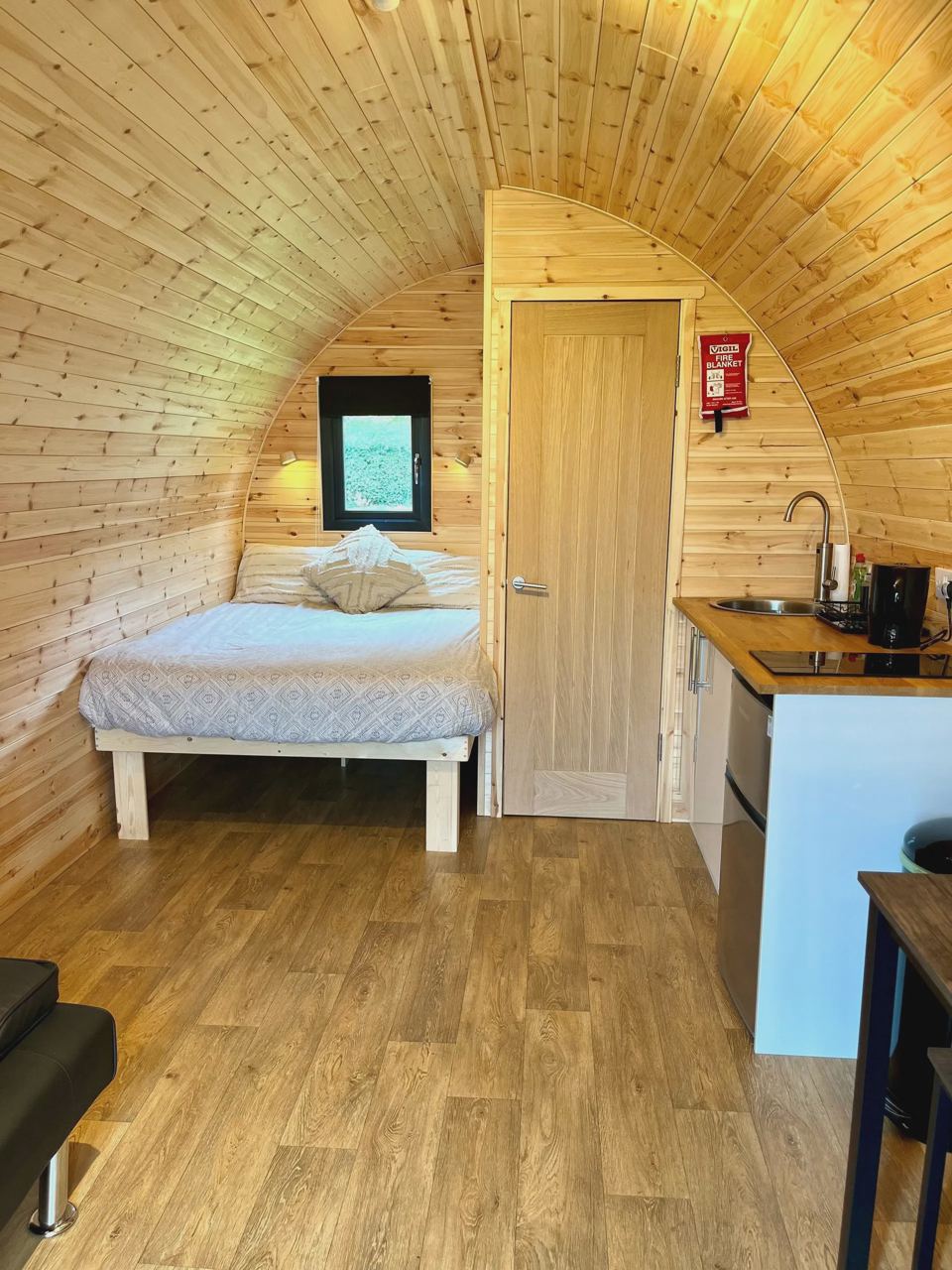 Double bed in a pod