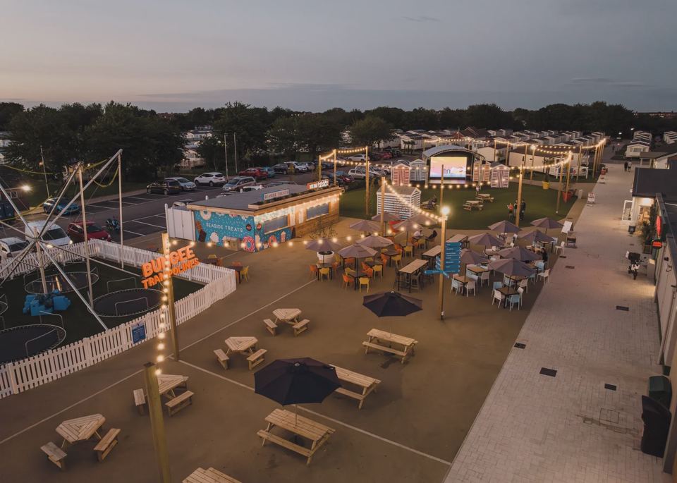 Piazza at dusk
