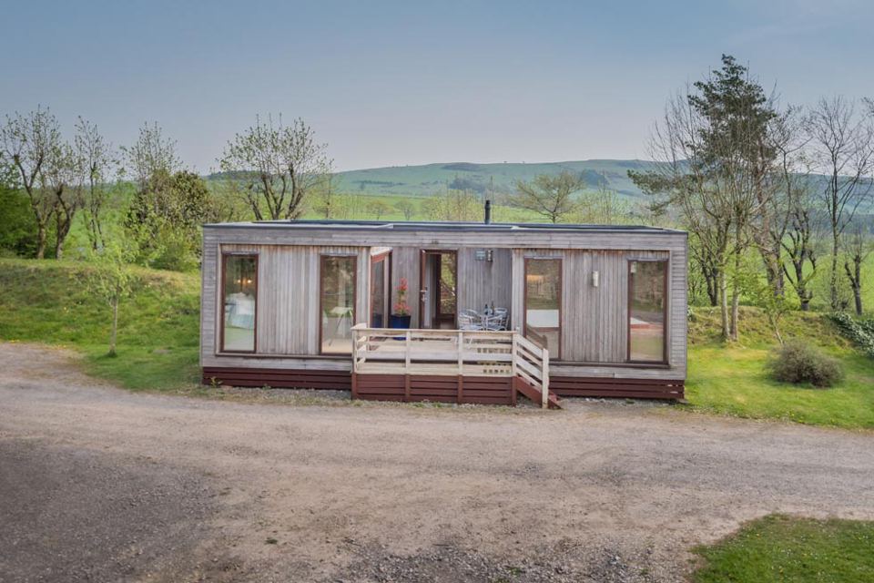 Timber lodge with decking