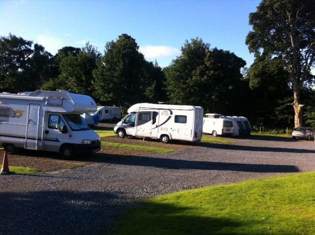 Motorhomes on gravel pitches