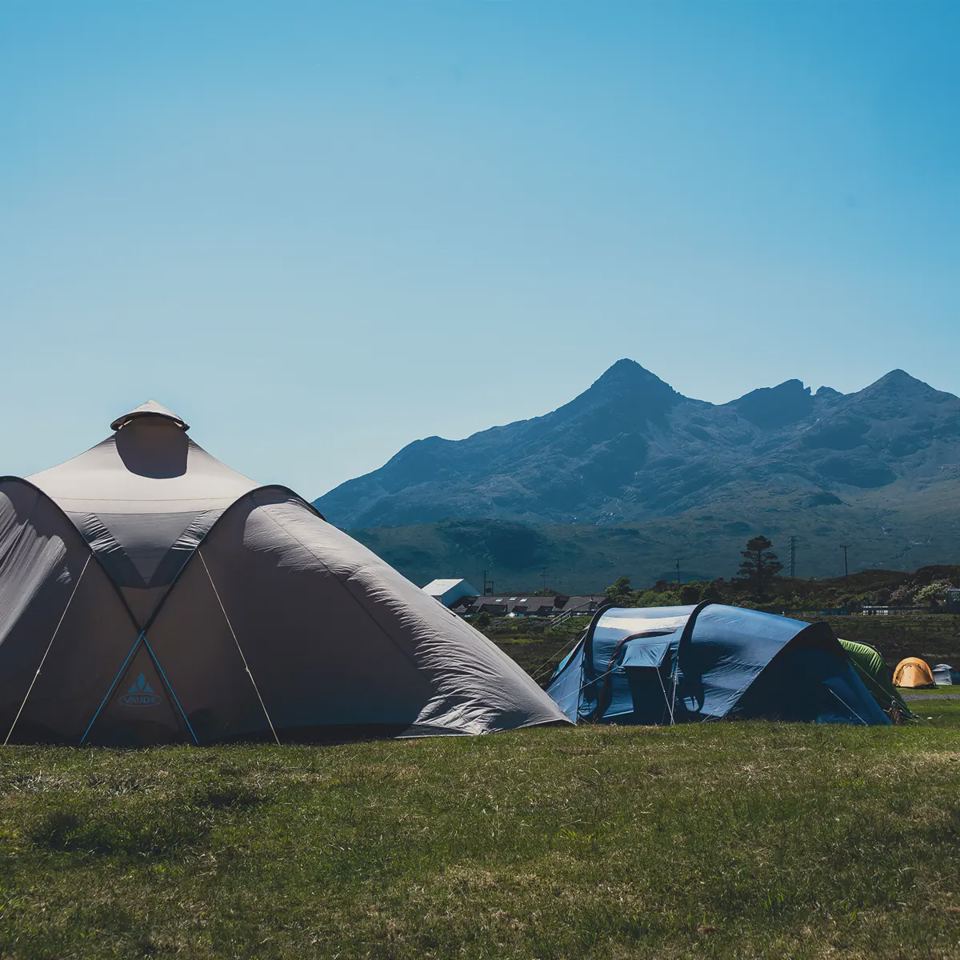 Large tents on the grass