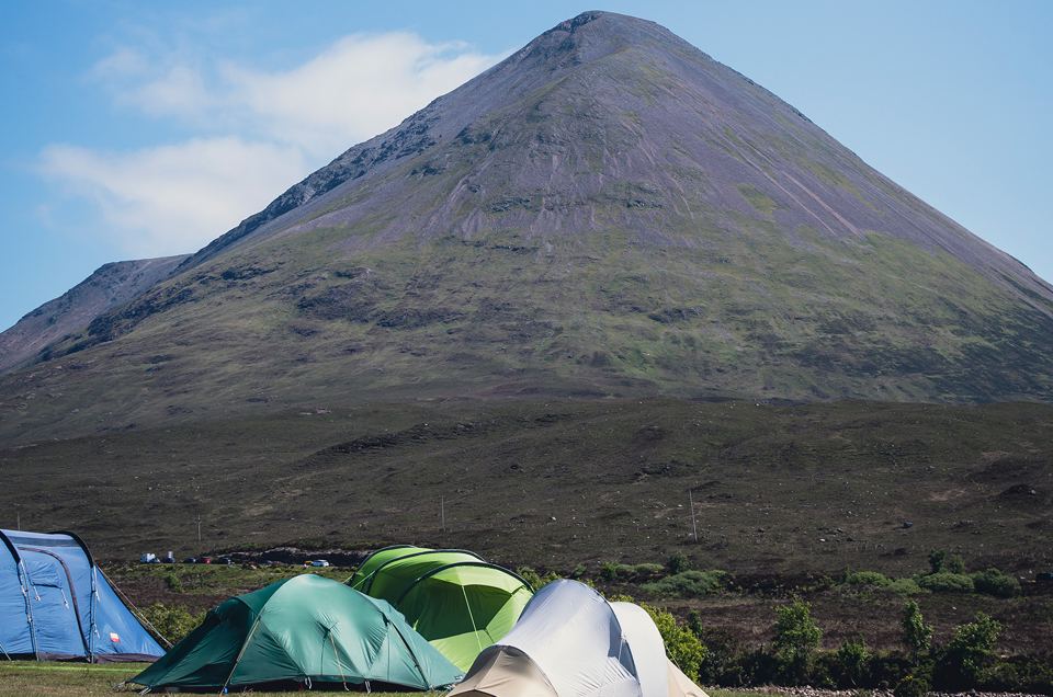 Tents below the peak