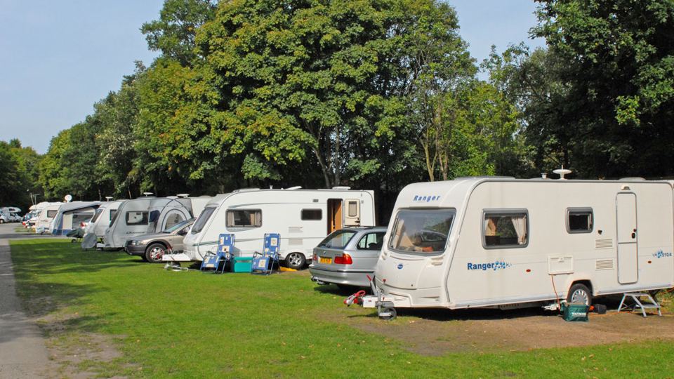 Caravans on the grass