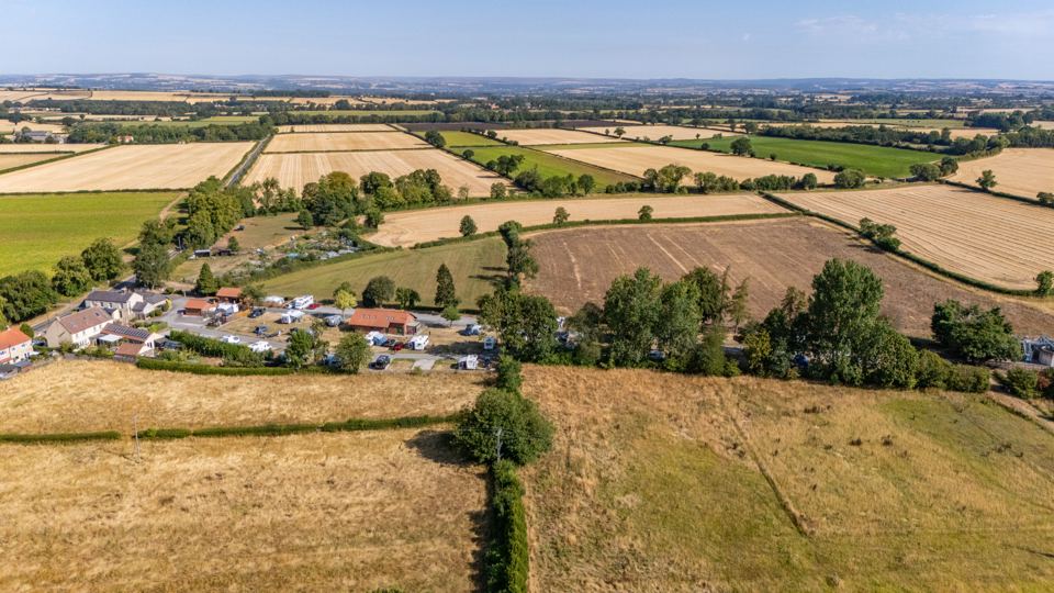 Site from above, among fields