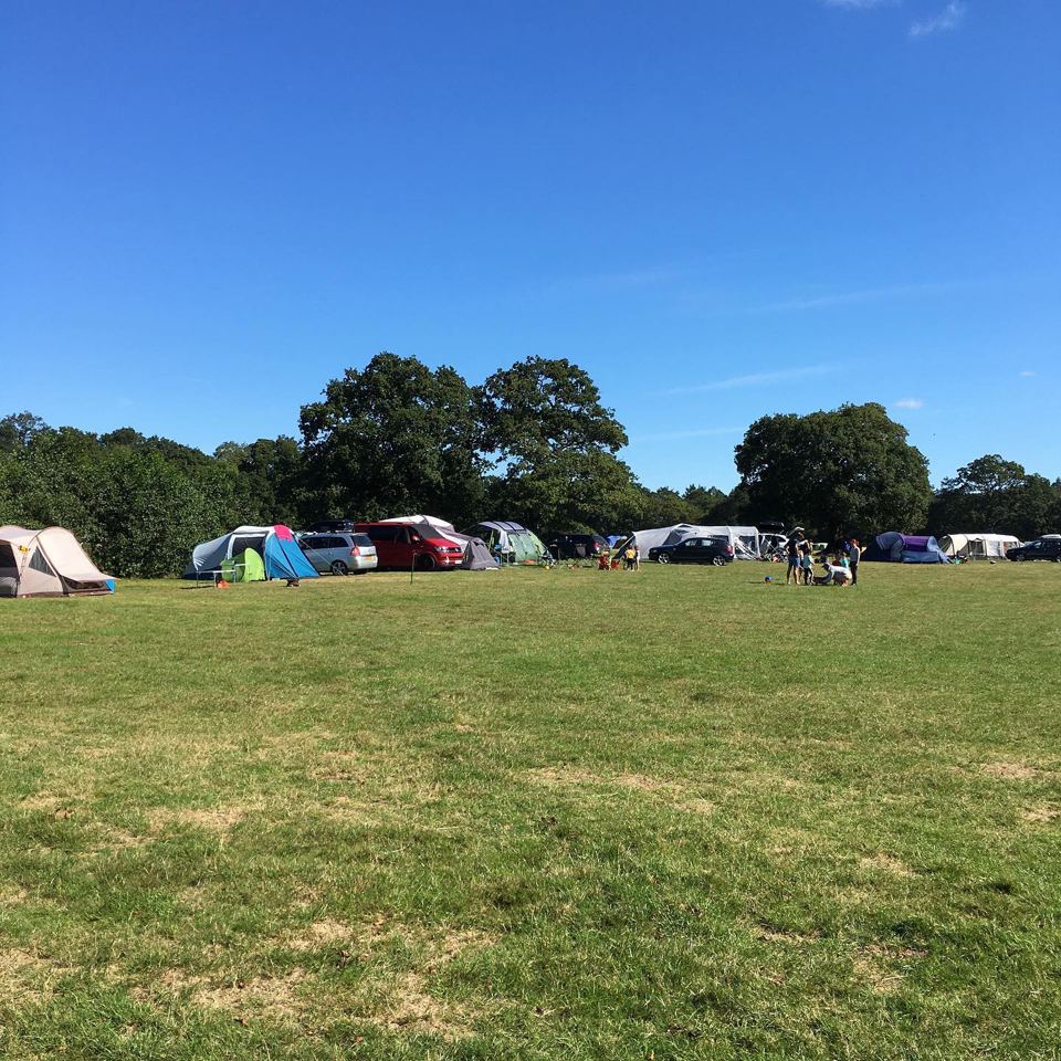 Camping field with tents
