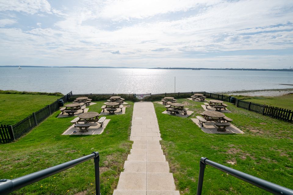 Picnic lawn above the Solent