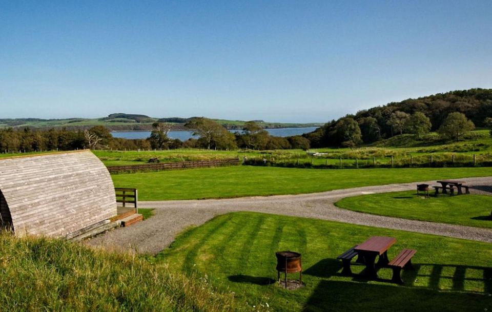 Wigwam, fire pit and bay view