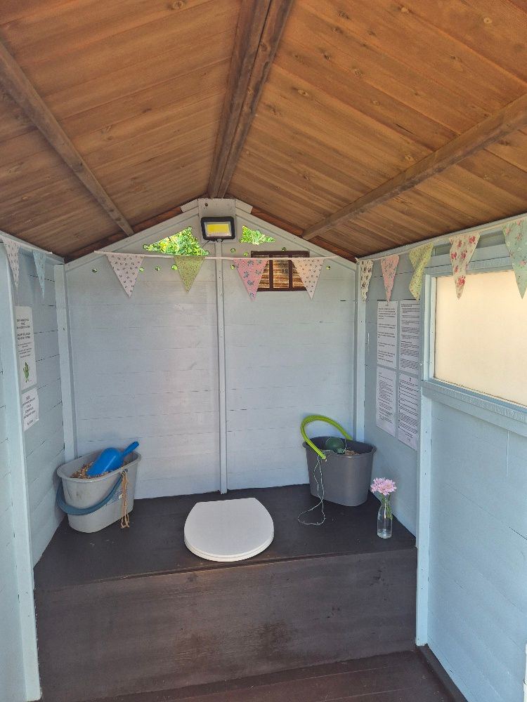 Inside the compost toilet cabin