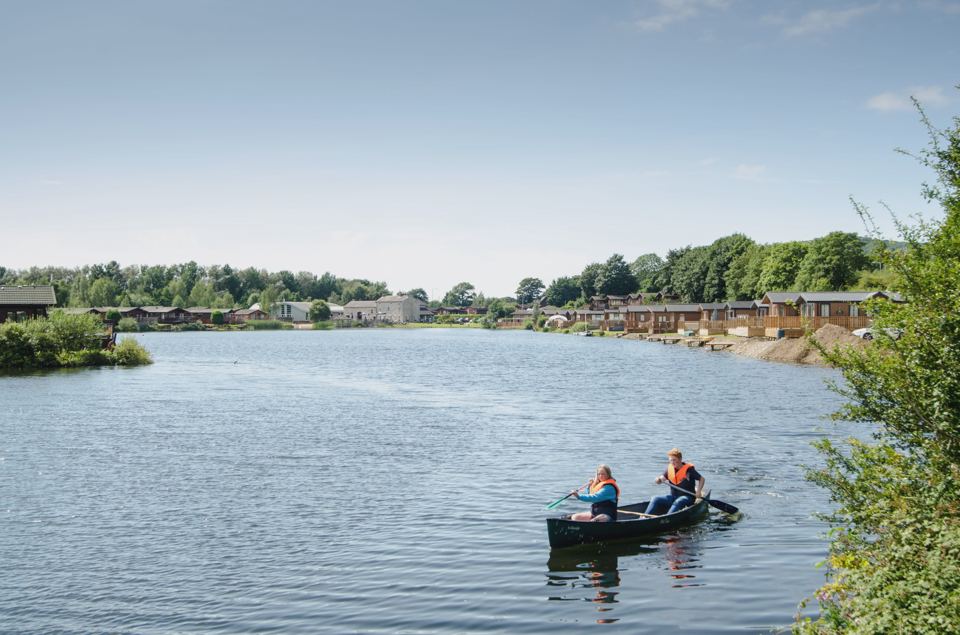 Rowing boat on the lake