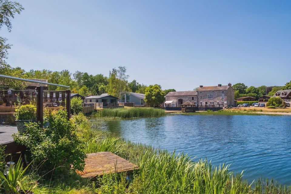 Lake and lodges across the water