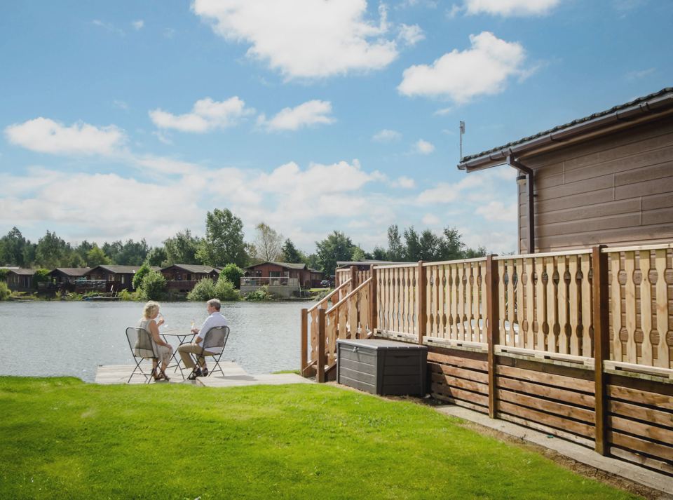 Lodge deck beside the lake
