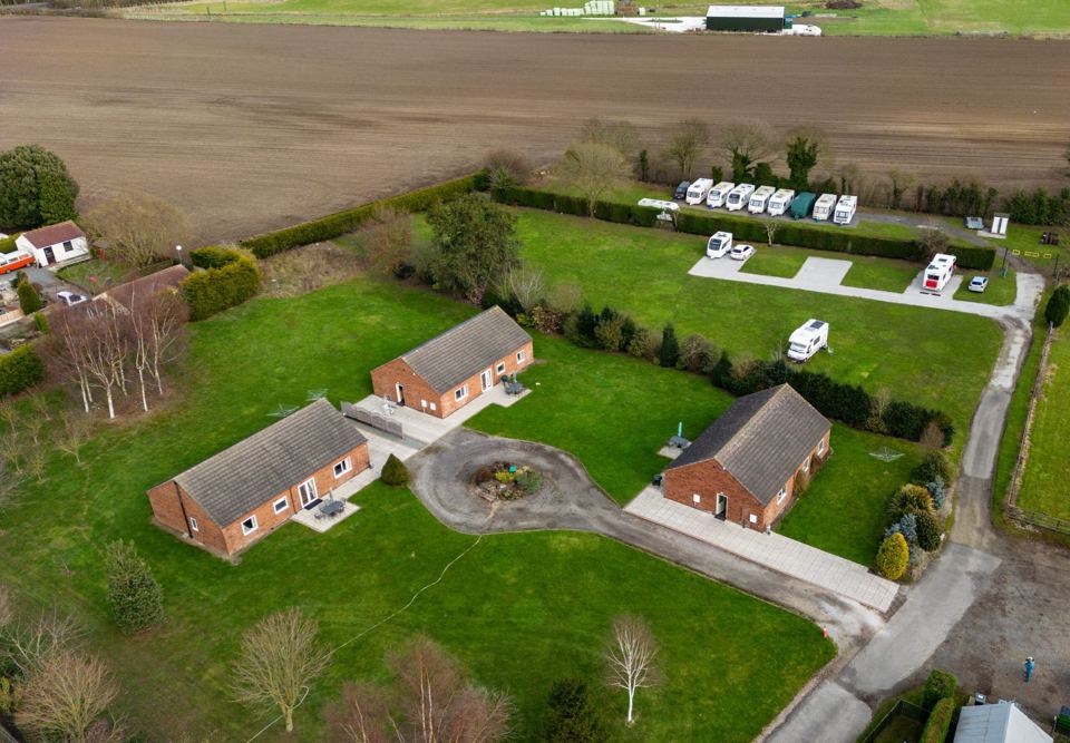 Site and cottages from above