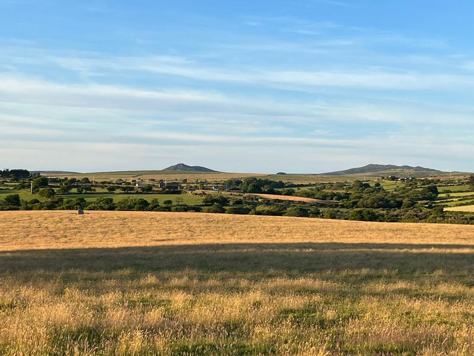 Farmland and moor from the field
