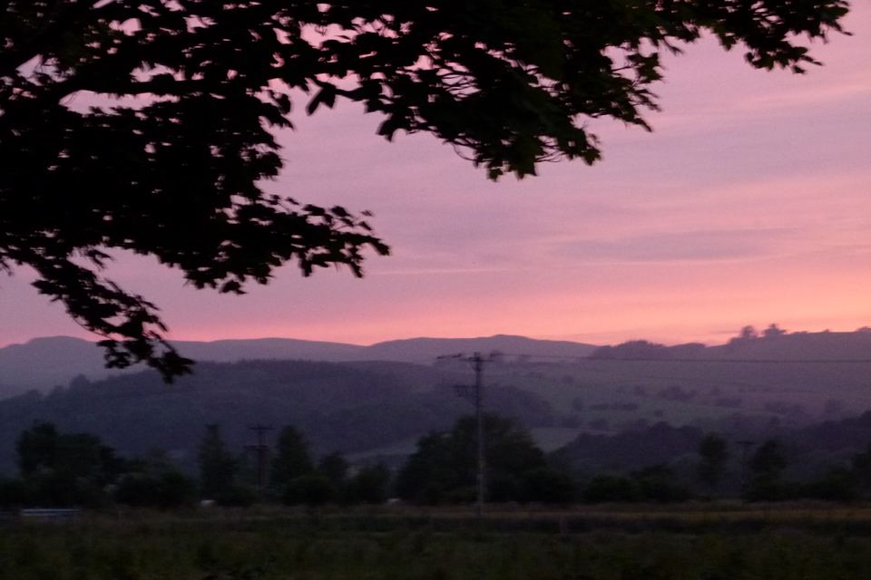 Dusk over the Sidlaw hills