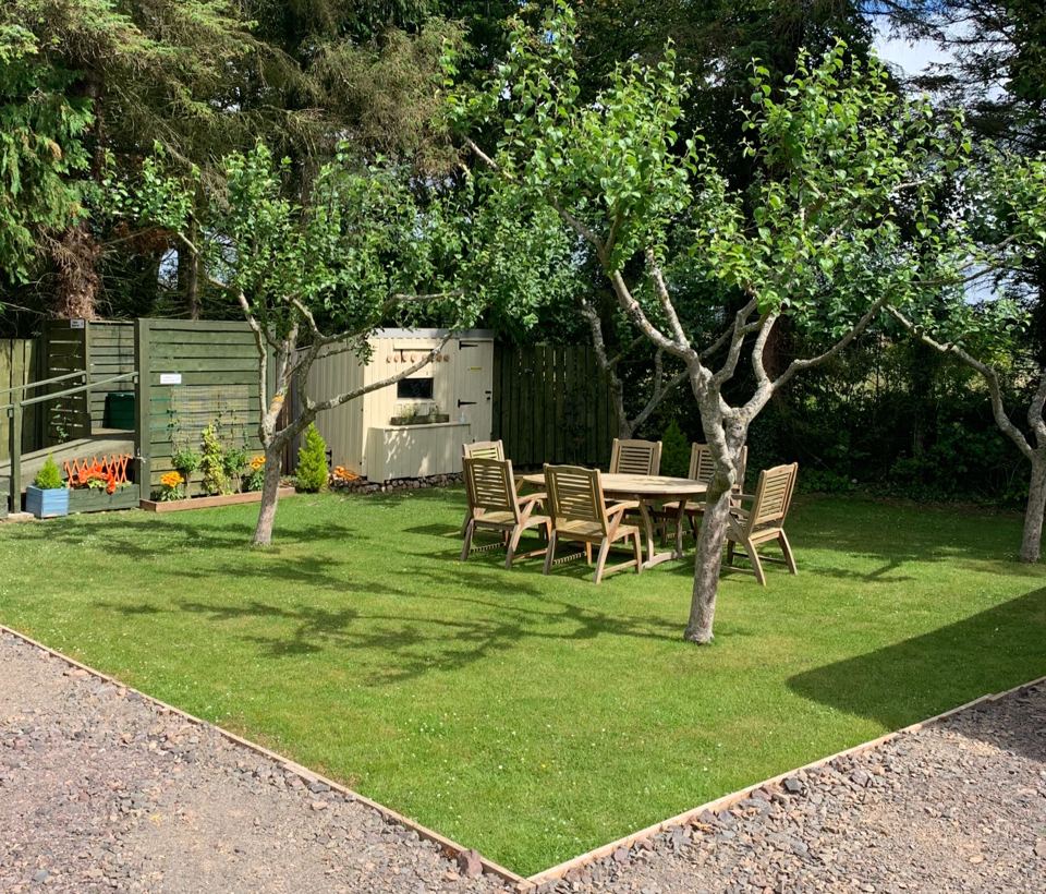 Orchard seating area