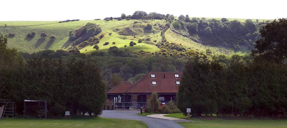 Site building below the Downs