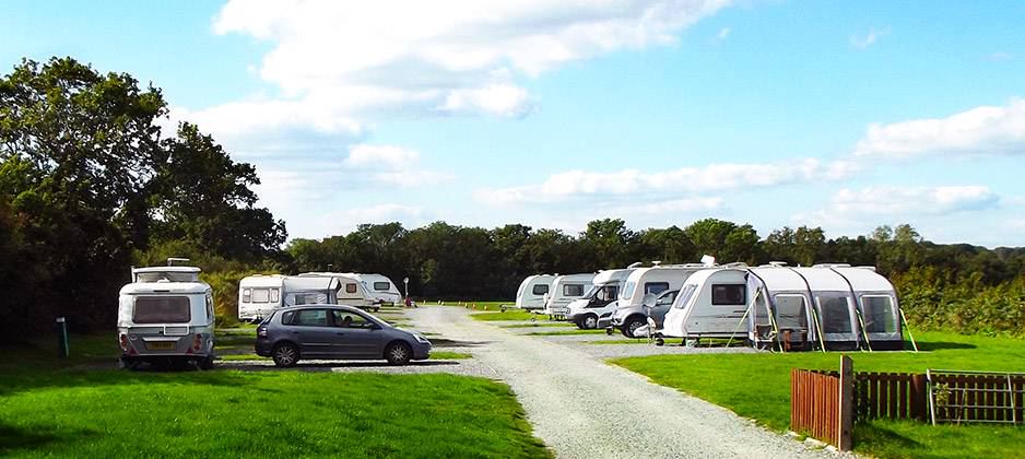 Caravans on the gravel track