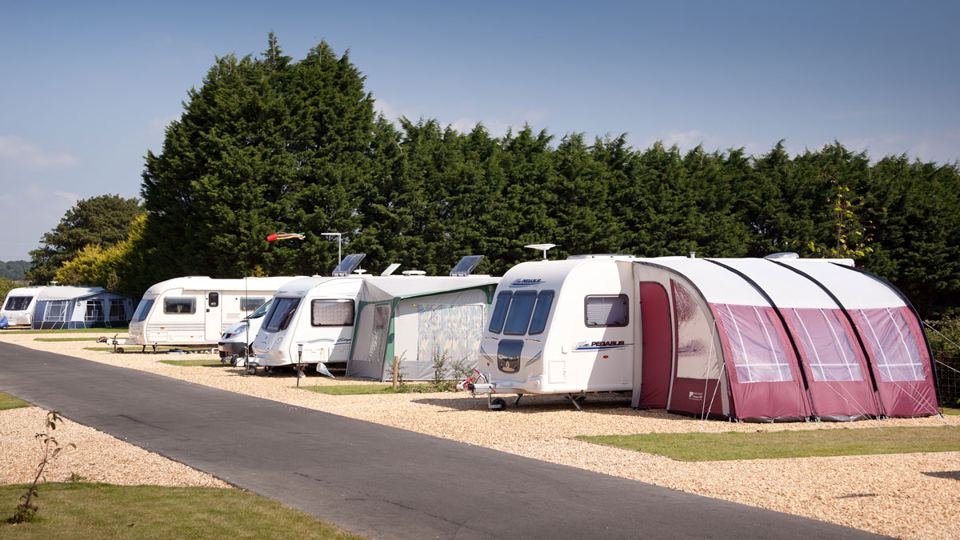 Caravans on hardstanding pitches