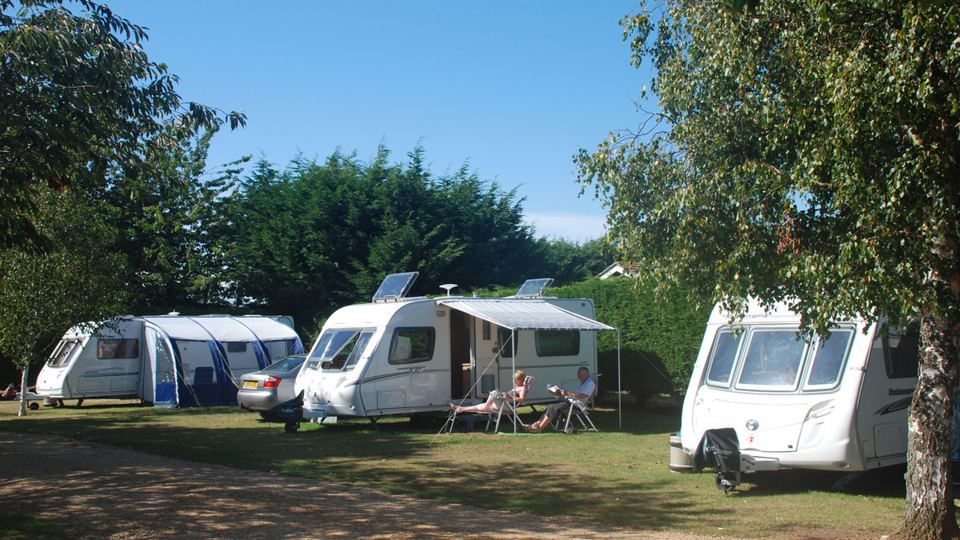 Caravans on grass pitches