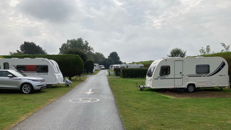 Caravans along the site road