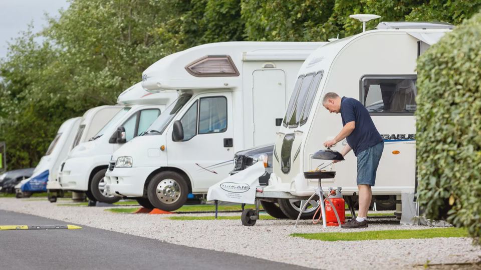 Motorhomes on hardstanding