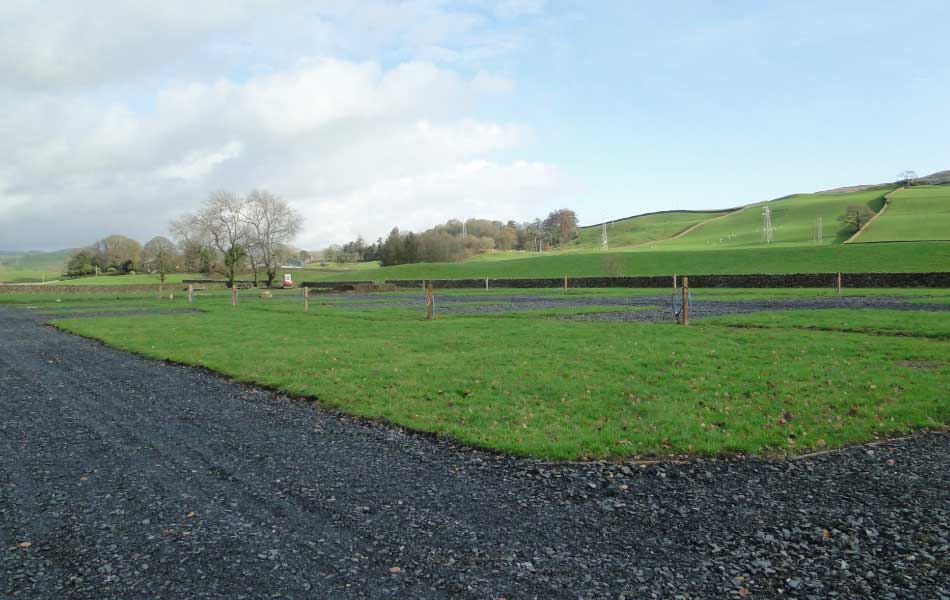 Gravel pitch beside the field