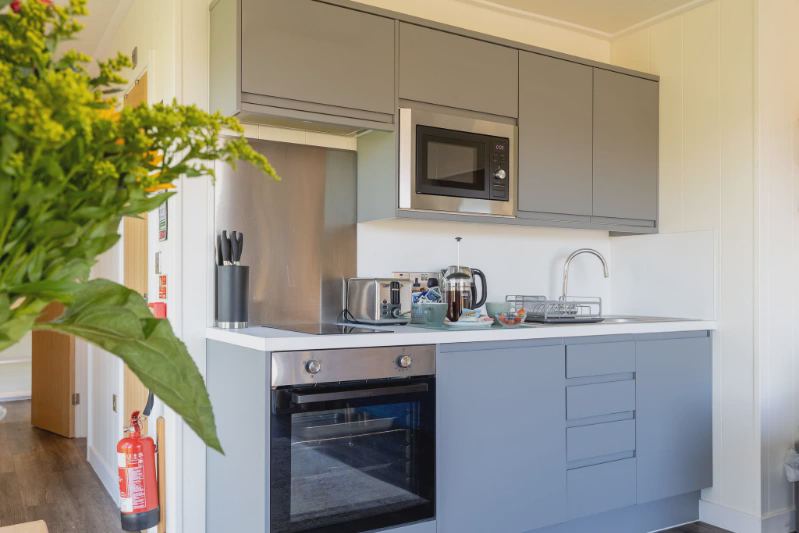 Fitted kitchen inside the pod