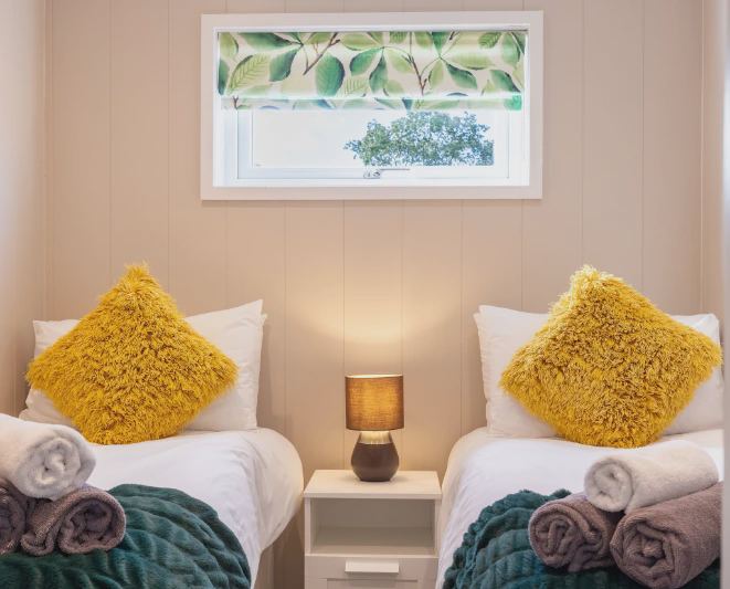 Twin beds in the second room